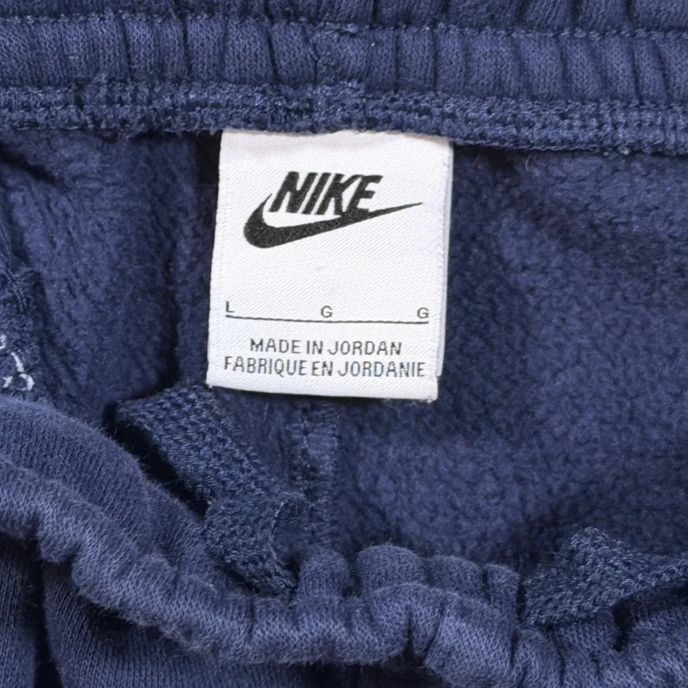 Nike Joggers Men L Blue Club Fleece Sweatpants Elastic Waist Cuffs Pockets